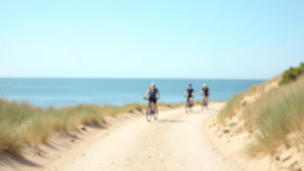 Scenic coastal cycling path along Liepāja beach with calm waters and sandy shores