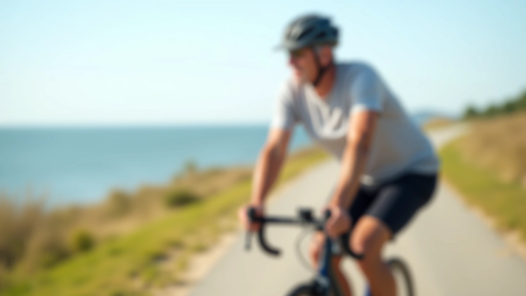 Cyclist showing proper upper body posture with handlebars at comfortable height and neutral wrist position during ride